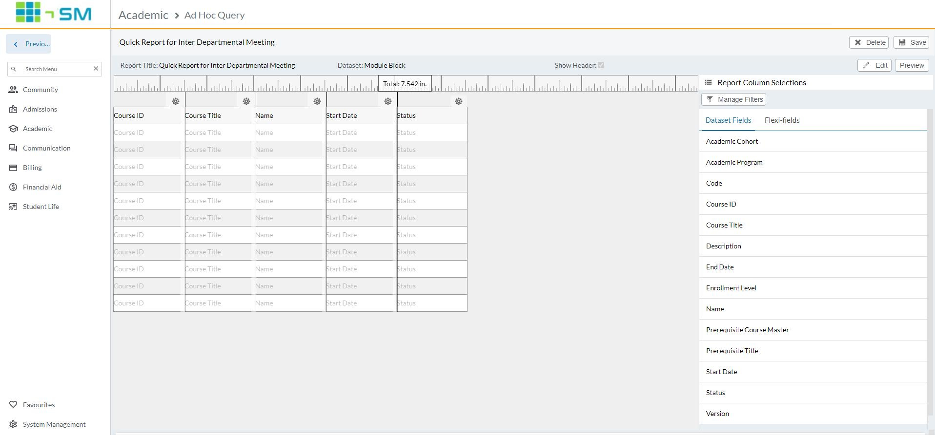 SM_Reporting Module Screenshot